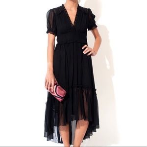 Ulla Johnson Sonja Chiffon Dress in black size 2